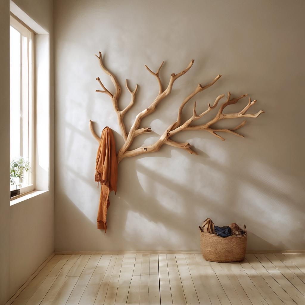 Custom Wood Coat Rack Driftwood Hanging Clothes - view 2
