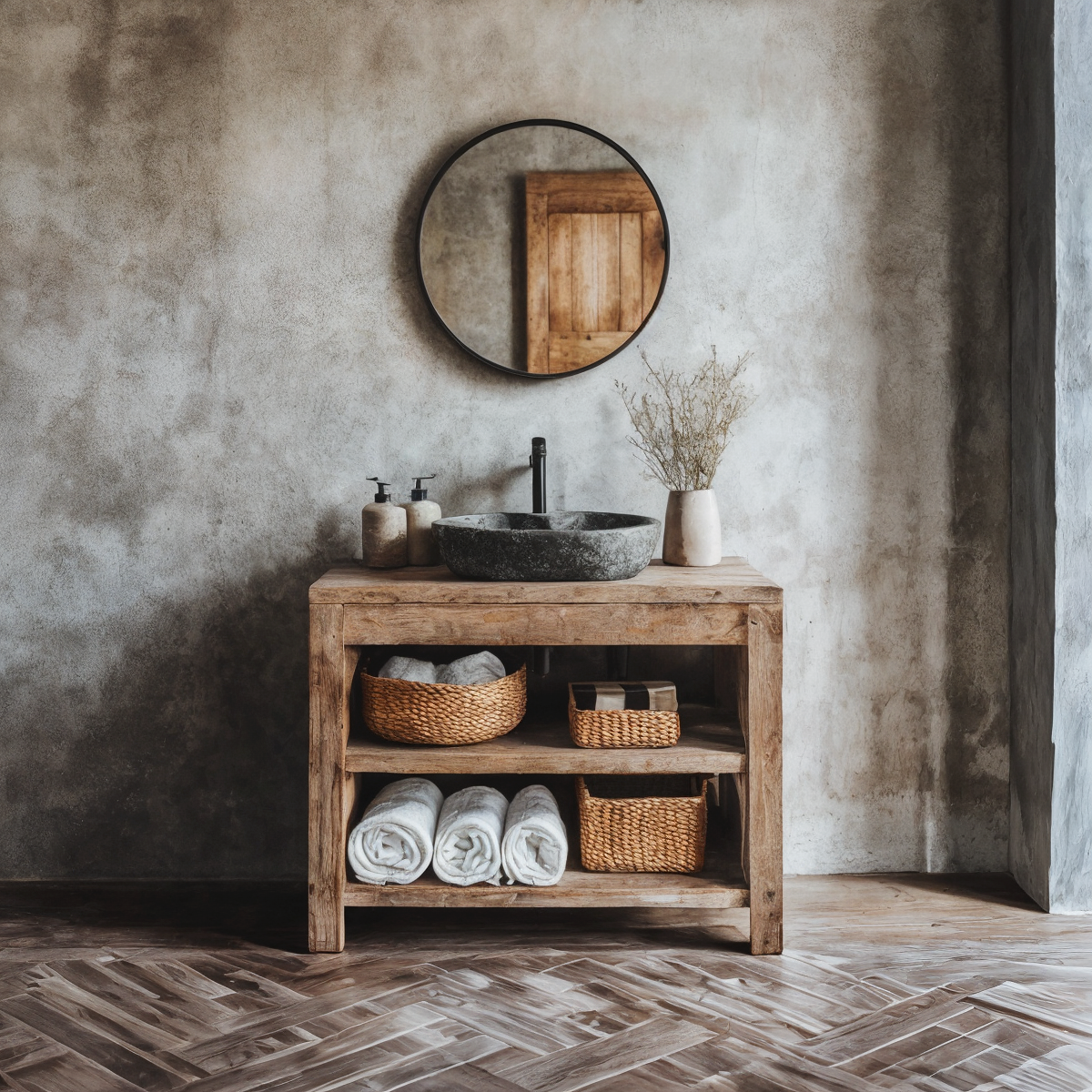 Custom Wood Vanity Bathroom - view 3