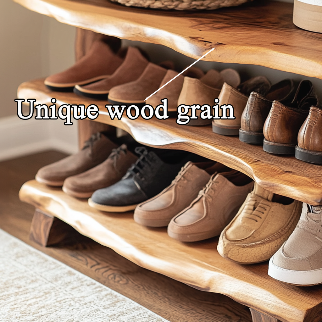 Custom Wood Bench Wood Farmhouse Shoe Rack Bench Storage - view 5