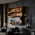 Customizable Wood Wine Bar Shelf For Modern Living Rooms