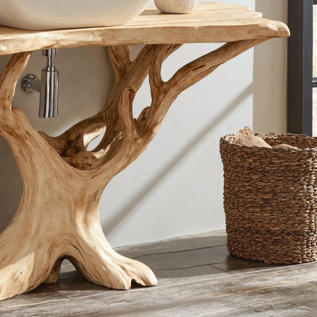 Custom Live Edge Wood Bathroom Vanity For Modern Rustic Bathroom Designs - view 4