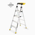 Gorilla Ladders Aluminum Dual Platform Ladder With Project Bucket, 5.5 Ft, 300 Lb Capacity