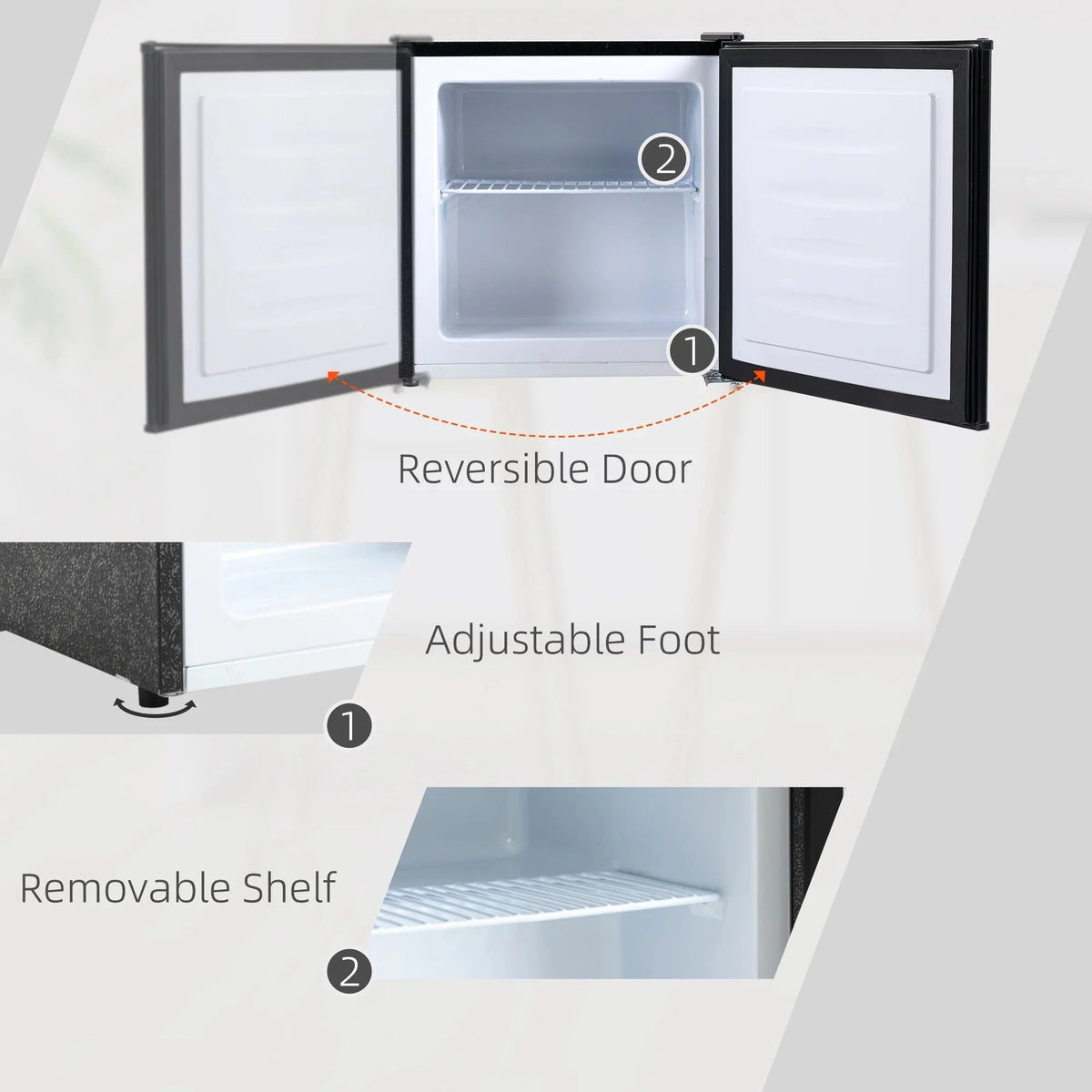 Countertop Compact Upright Freezer, 1.1 Cu.Ft, Gray