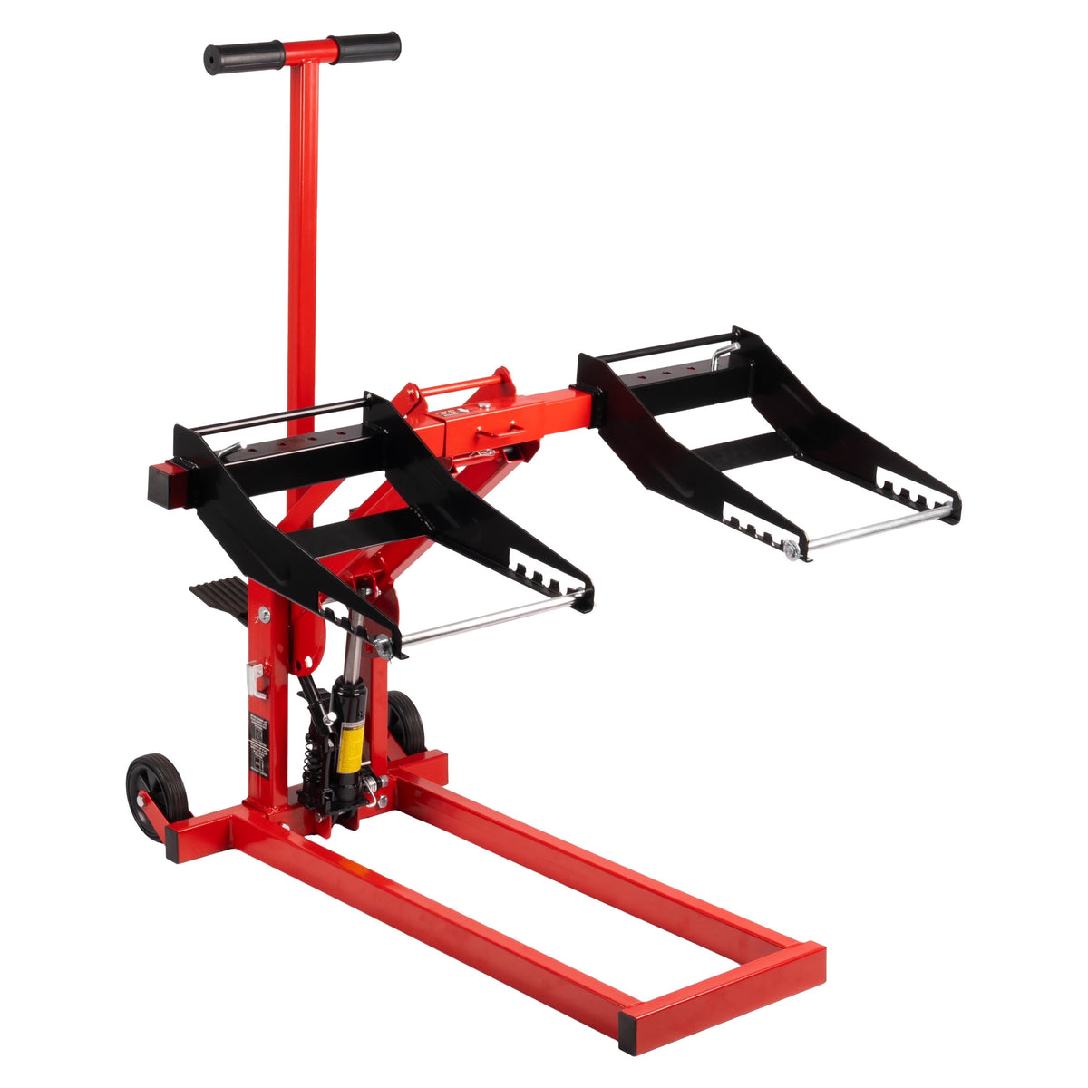 Adjustable Riding Lift Jack, 300lb Capacity, Safety Lock, Non-Slip Wheels And Handle