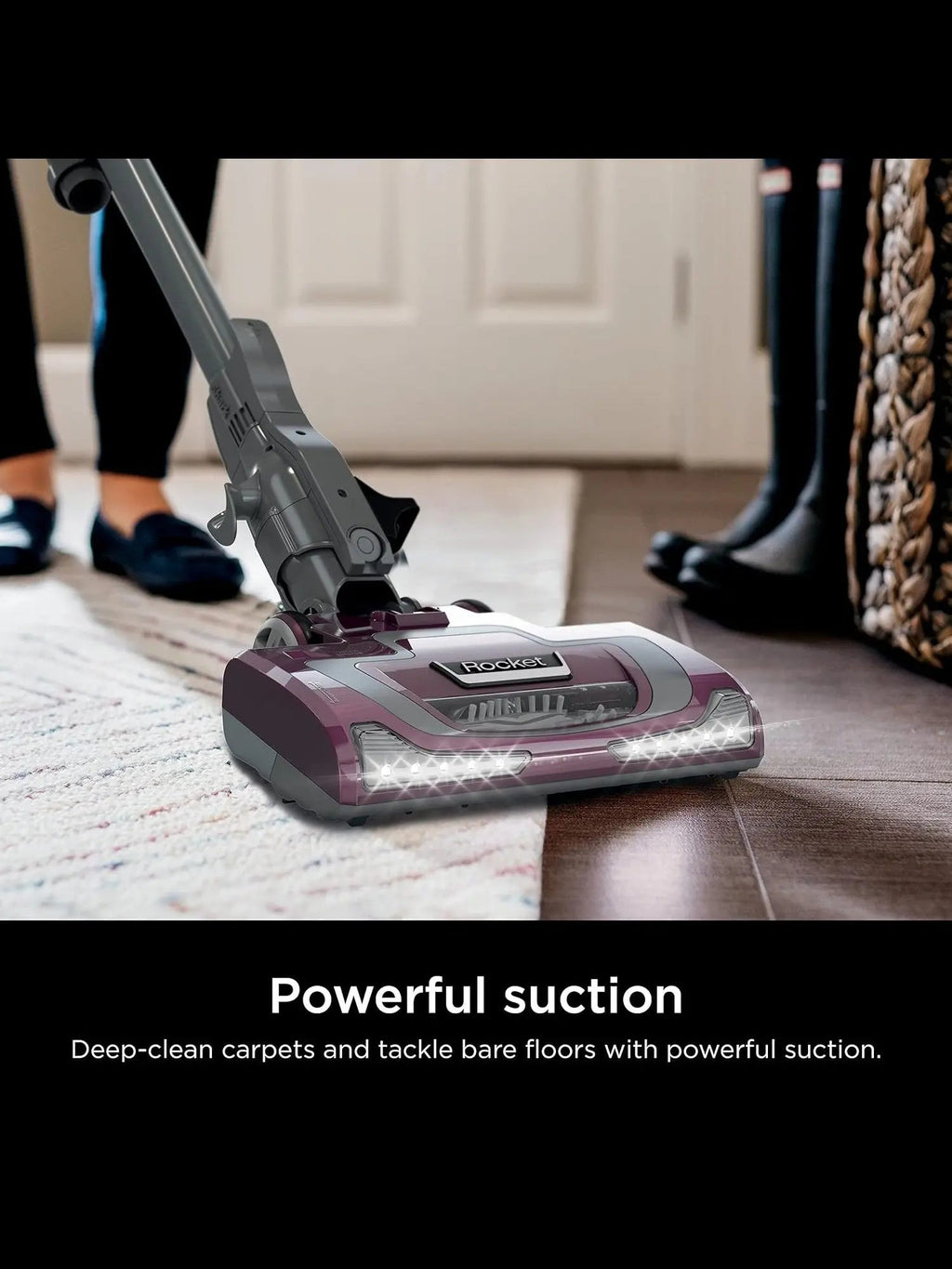 Corded Stick Vacuum With XL Dust Cup, LED Headlights And Pet Hair Tools - Bordeaux/Silver