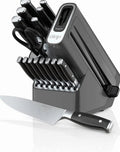 Ninja Foodi NeverDull 17-Piece Stainless Steel Knife Block Set With Built-In Sharpener - K32017