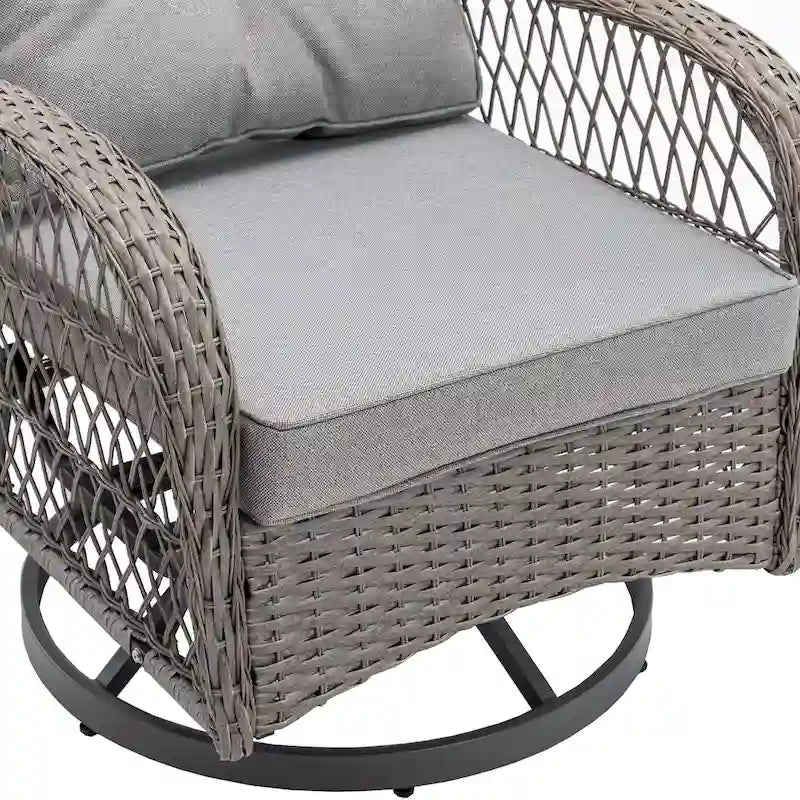3-Piece Outdoor Swivel Rocker Patio Conversation Set - 360 Degree