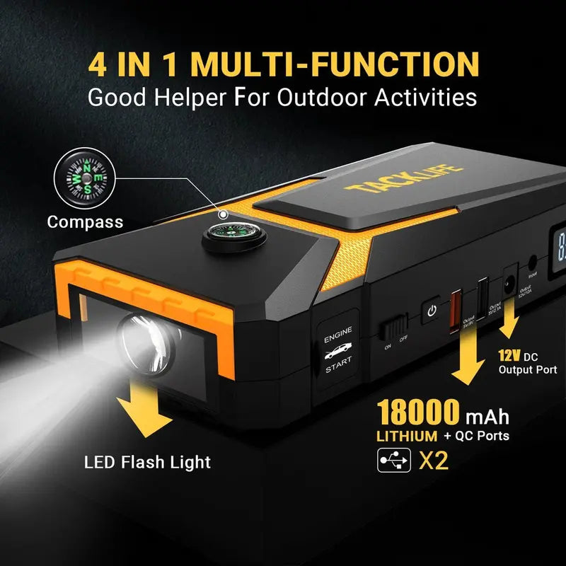 TACKLIFE T8 Car Jump Starter 800A 18000mAh 12V - T8