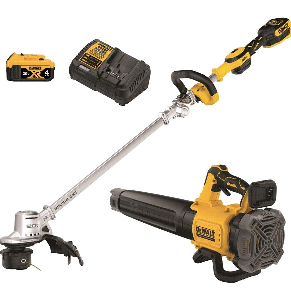20V 14 in Cordless Folding String Trimmer And Handheld Blower Combo Kit
