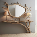 Curved Edge Console Table Handcrafted Entry Table