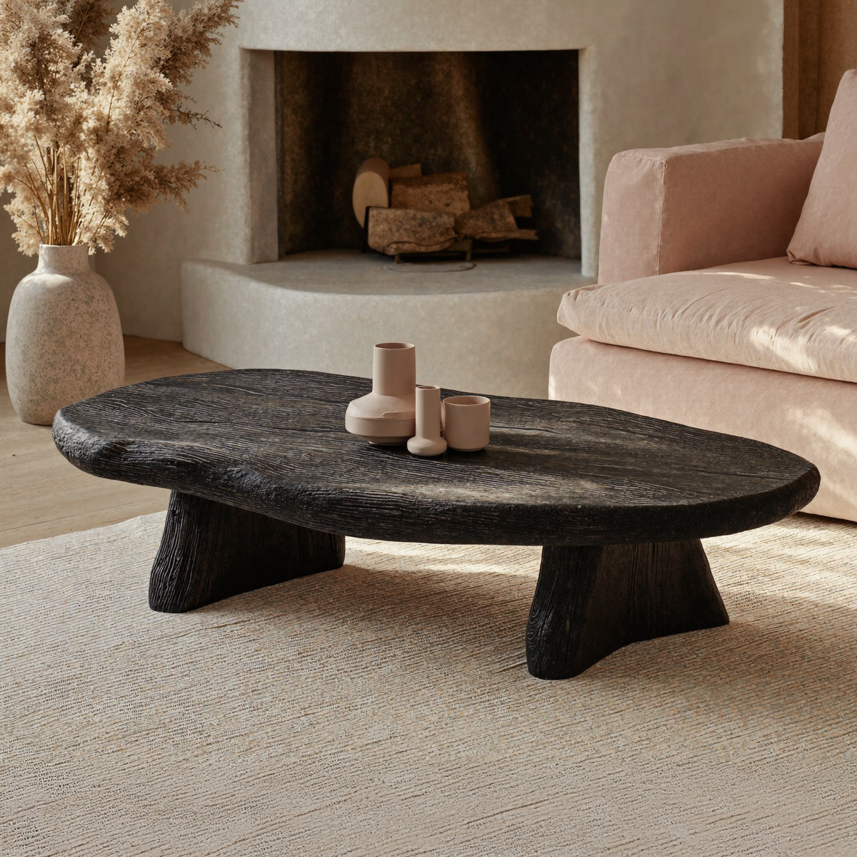Black Modern Wood Coffee Table Home Decor - view 3