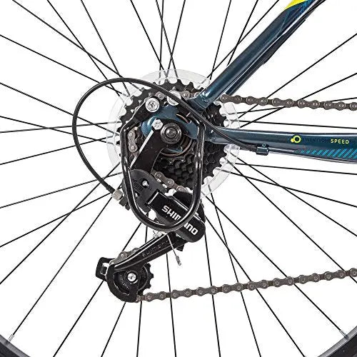 Huffy Hardtail Mountain Bike, Denim Blue, 26 Inch, 21-Speed - Stone Mountain