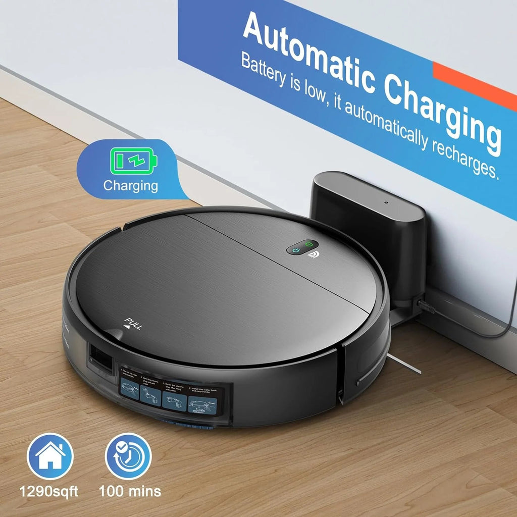 Robot Vacuum And Mop Combo, Deep Black, 11.8 x 11.8 x 2.87 in - BR151