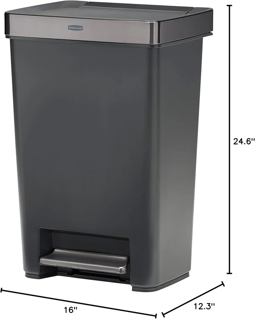 13 Gallon Step-On Trash Can - Hands-Free Garbage Bin