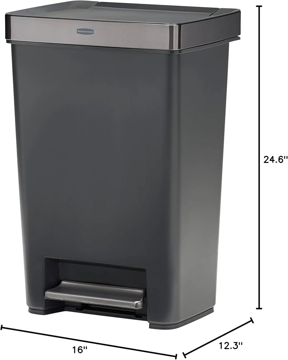 13 Gallon Step-On Trash Can - Hands-Free Garbage Bin