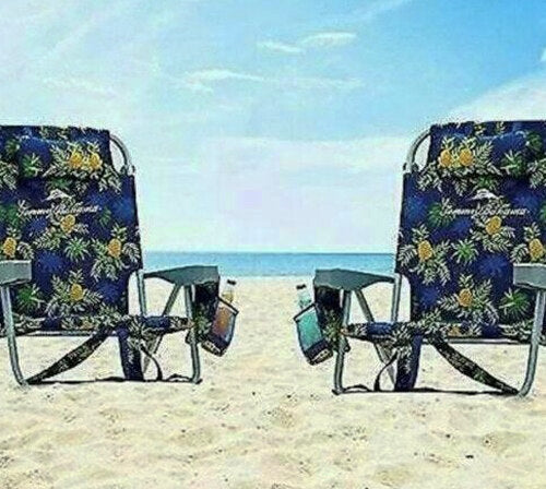 Tommy Bahama Folding Backpack Beach Chair, Blue, 2 Pack - 735752
