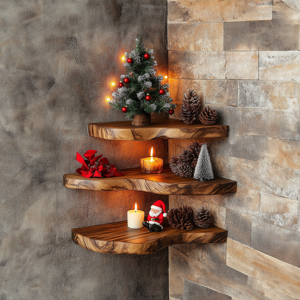 Christmas Floating Corner Wall Shelves Small Floating Shelf - view 2