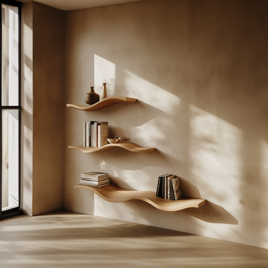Custom Wood Floating Shelves Living Room New Year Home Decor - view 3