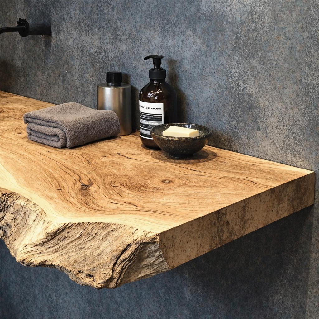 Bathroom Vanity Floating Shelf With Elegant Wooden Finish - view 4