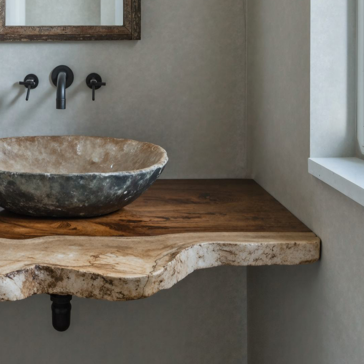 Elegant Rustic Bathroom Floating Shelves For Bathroom Organization - view 4