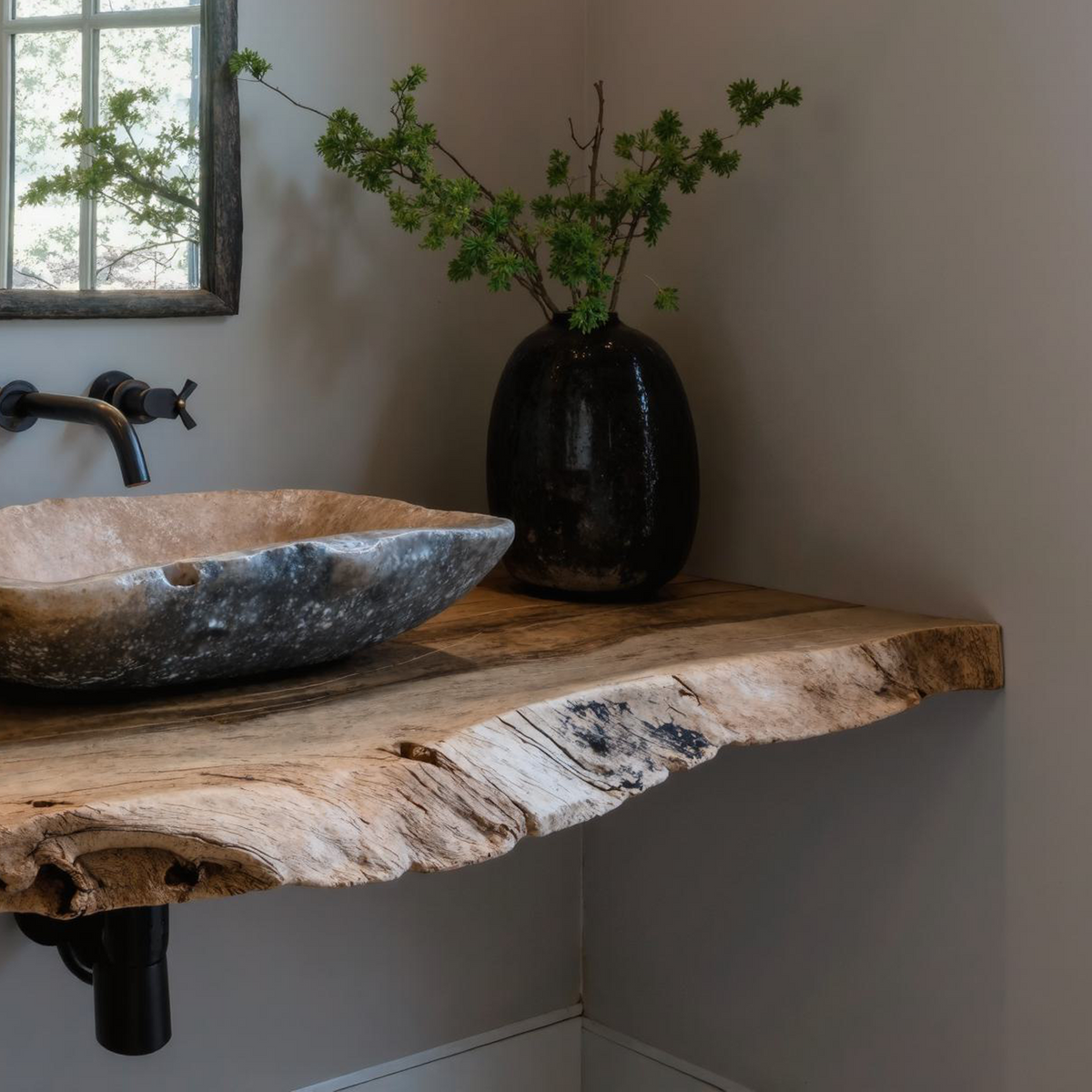 Farmhouse Bathroom Vanity Floating Shelf For Rustic Bathroom Decor - view 4