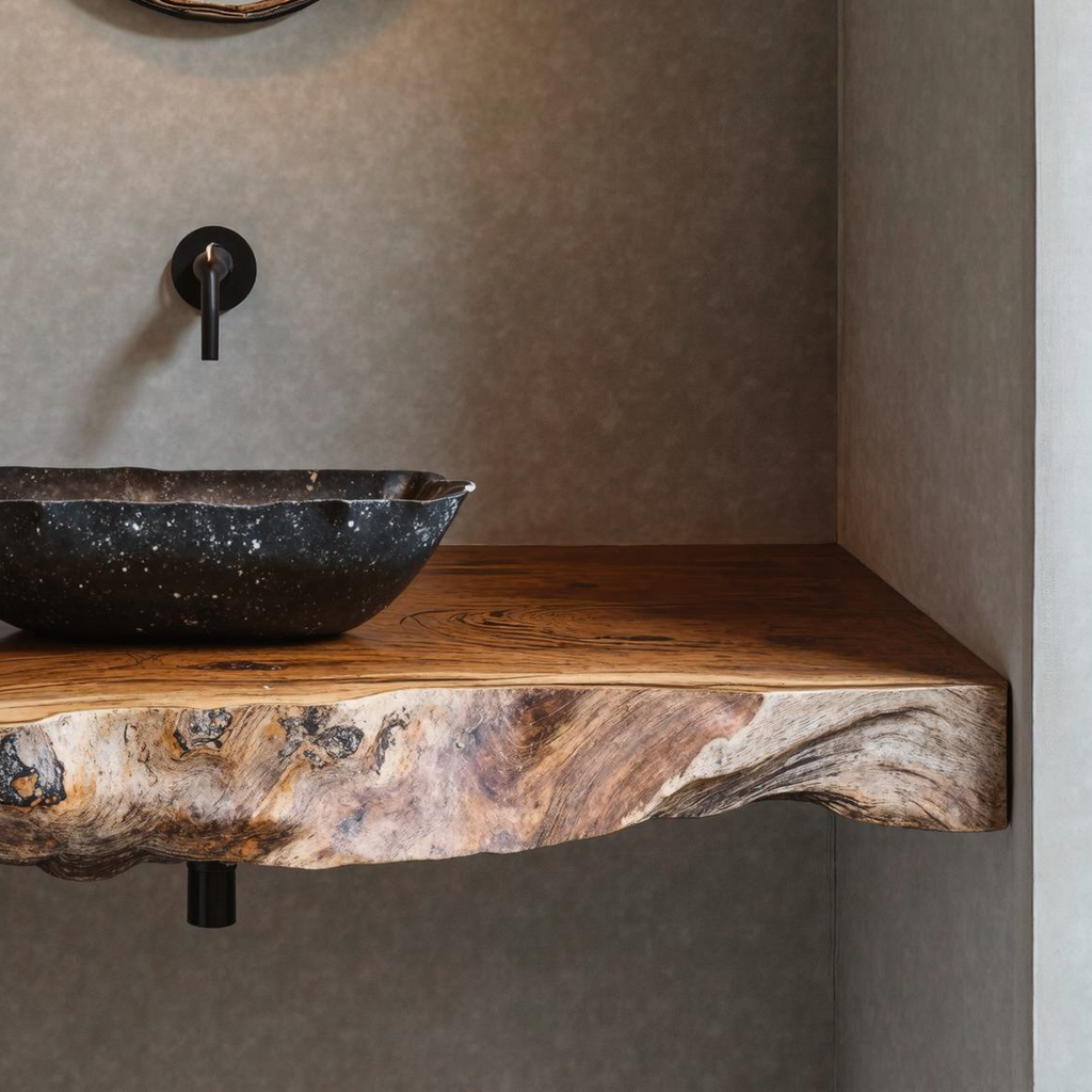 Custom Bathroom Floating Shelf For Rustic Vanity Styles - view 4