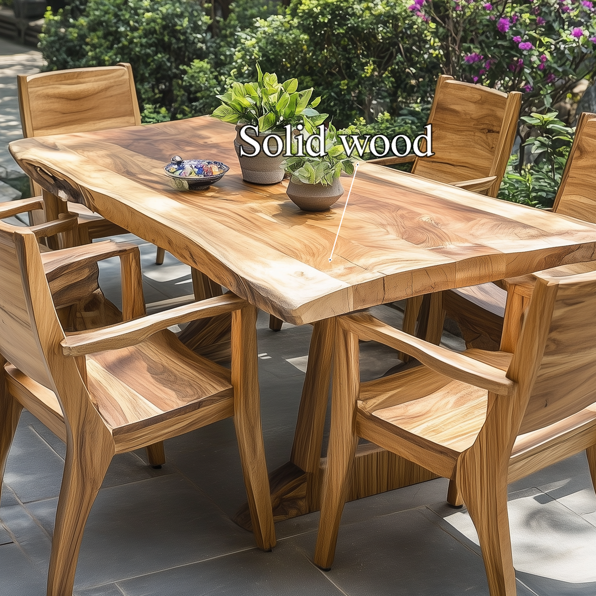 Family Dining Set Garden Dining Table Handcrafted Decor Garden Gift