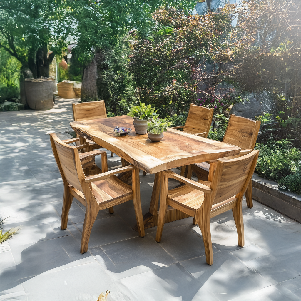 Family Dining Set Garden Dining Table Handcrafted Decor Garden Gift - view 3
