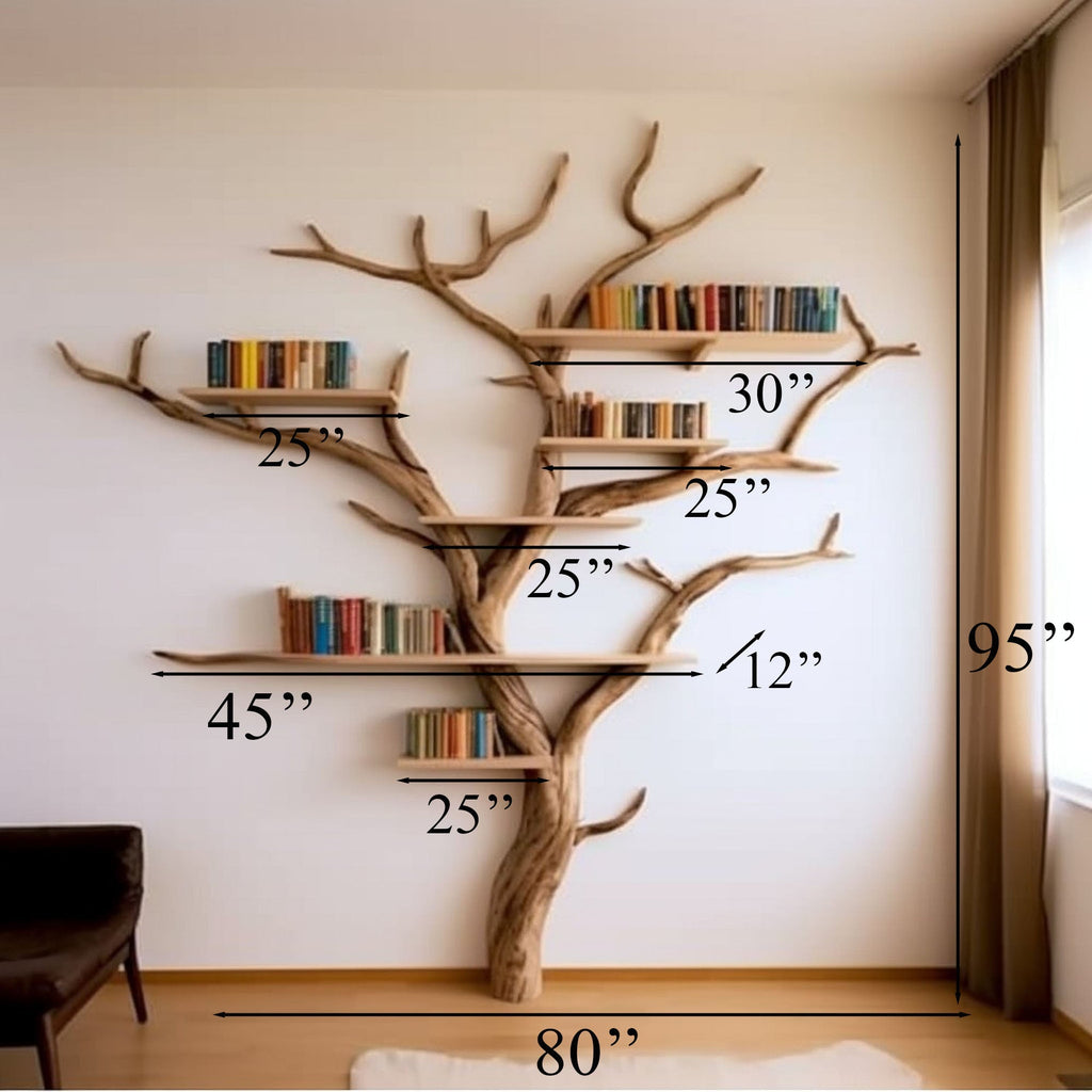 Elegant Wild Mulberry Tree Bookshelf Floating Shelves Live Edge - view 2