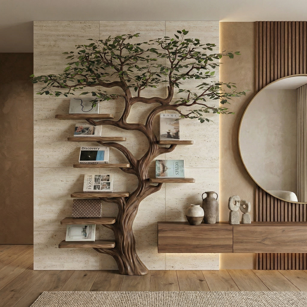 Black Tree Branch Bookshelf Wall Mount Mid Century - view 4