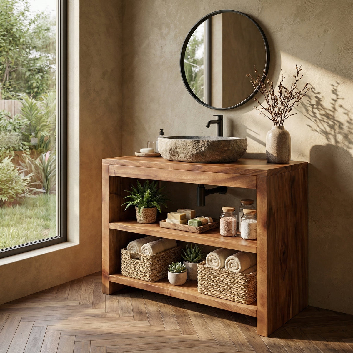 Custom Wood Vanity Bathroom