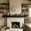 Boho Kitchen Floating Shelf Natural Edge Wooden Shelf For Wall Storage