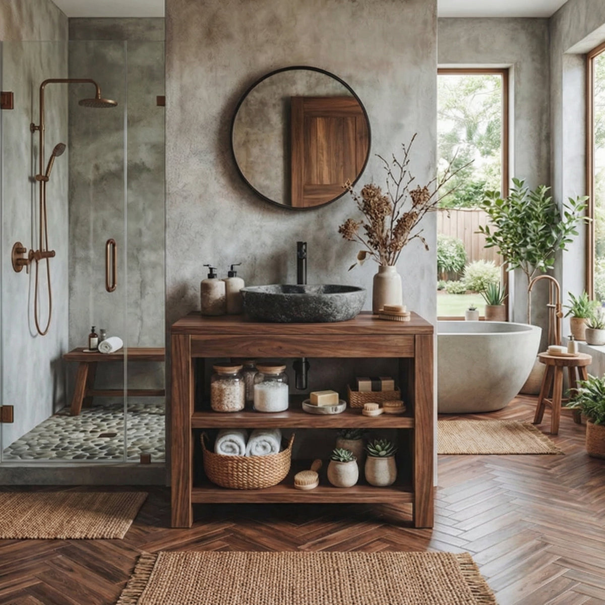 Custom Wood Vanity Bathroom - view 6