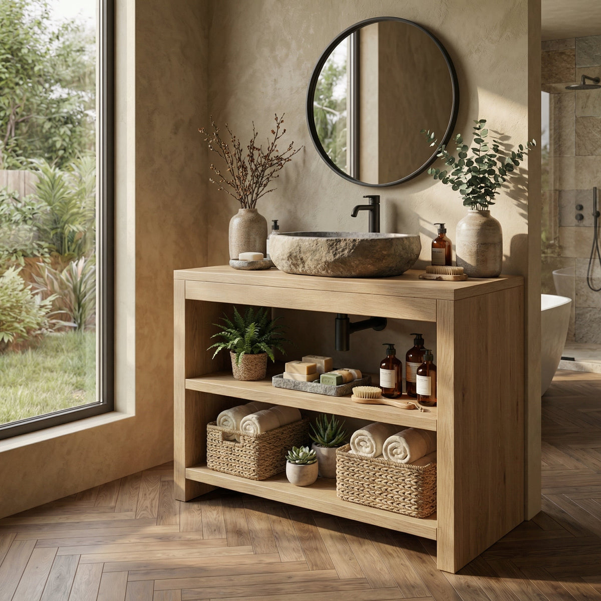 Custom Wood Vanity Bathroom - view 5