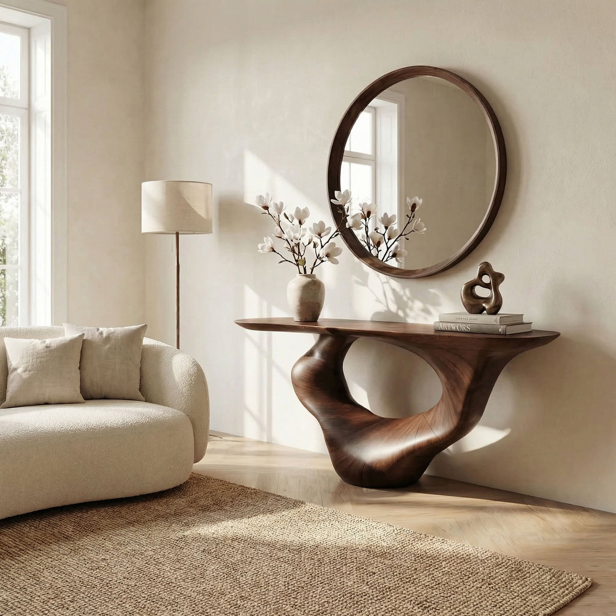 Console Table Unique Art Solid Wood Handmade Narrow Wood - view 5
