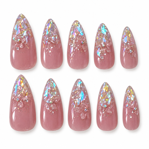 Aurora Crystal Glitter Press On Nails