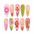 Secret Garden Mixed Art Press On Nails
