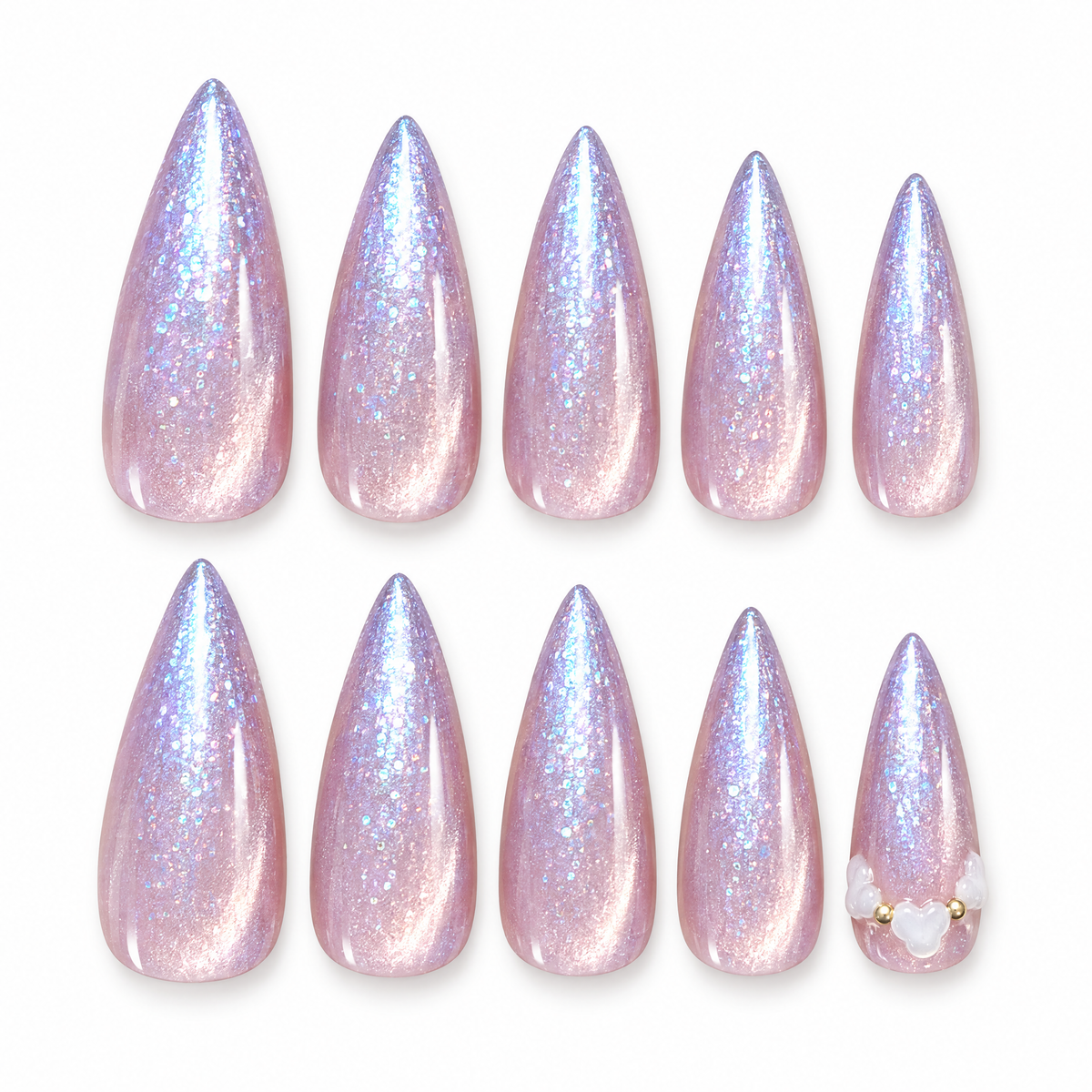 Moonlit Amethyst Cat Eye Press On Nails