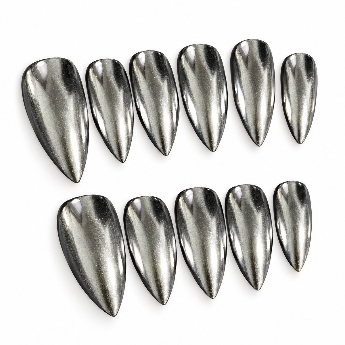 Silver Mirror Chrome Press On Nails
