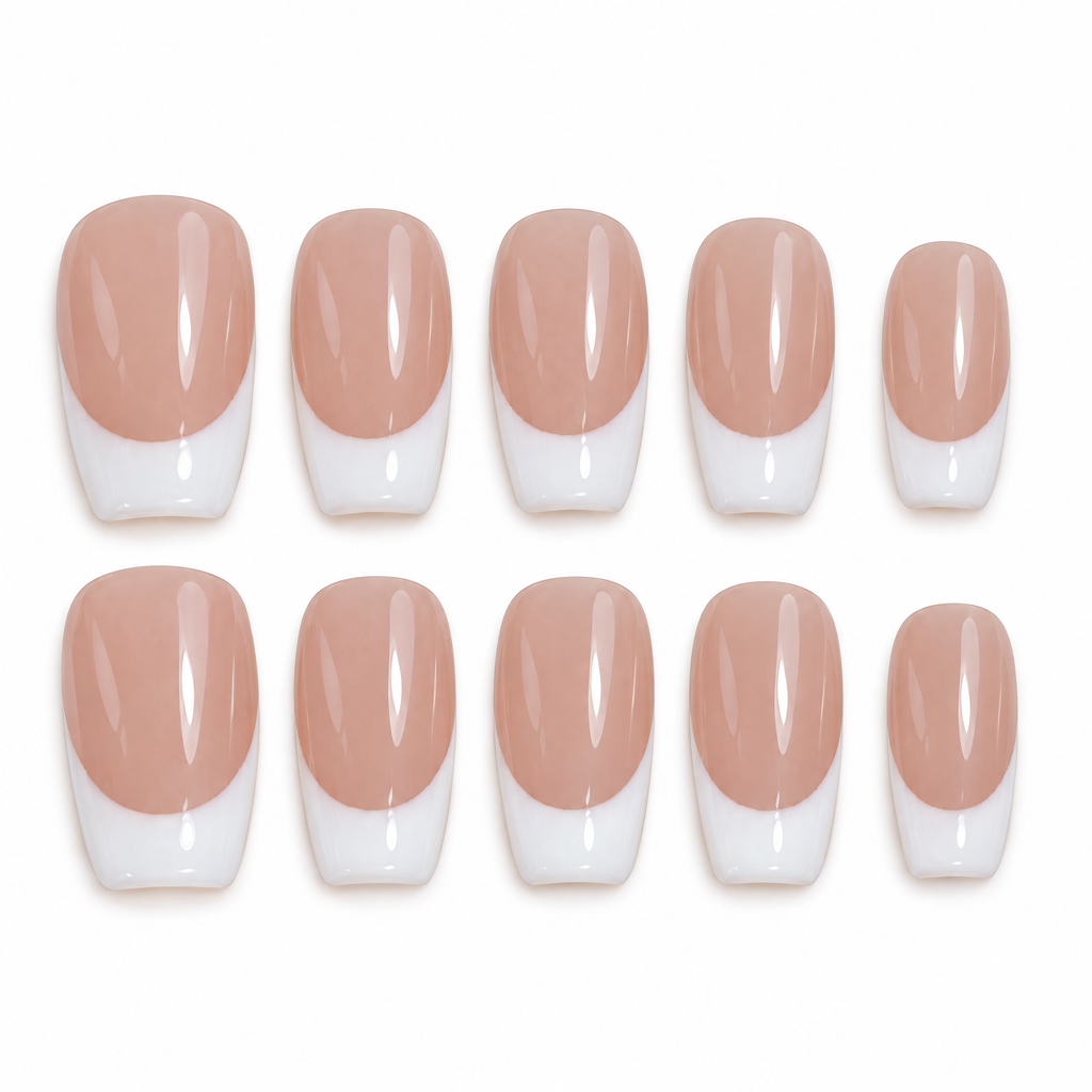 Classic Milky French Tip Press On Nails