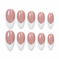 Classic White French Almond Press On Nails