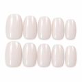 Milky White Short Square Bridal Press On Nails