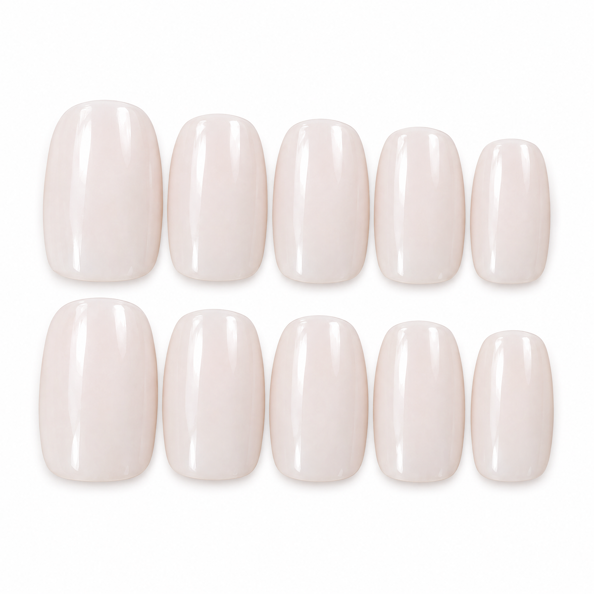 Milky White Short Square Bridal Press On Nails