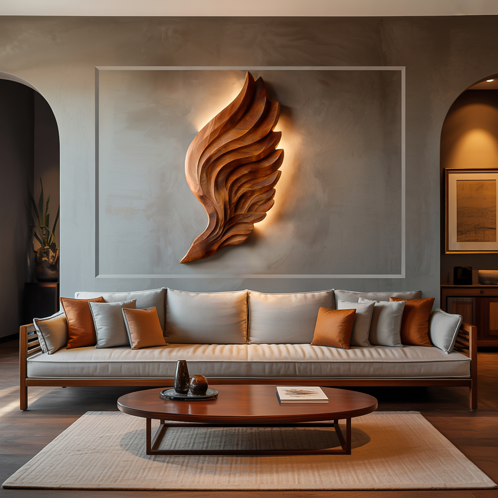 Abstract Wooden Wing Wall Art For Modern Wall Decor - view 4