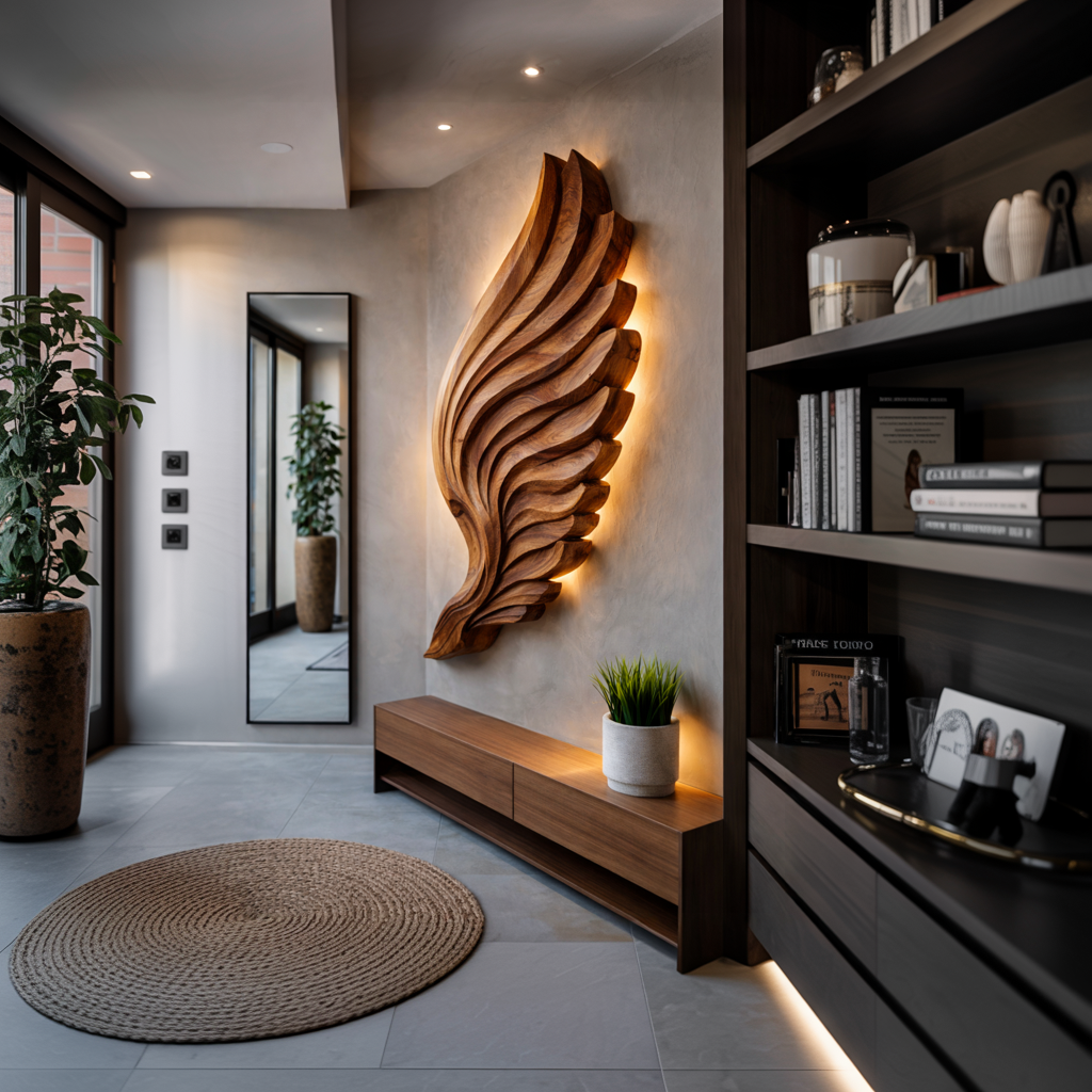 Abstract Wooden Wing Wall Art For Modern Wall Decor