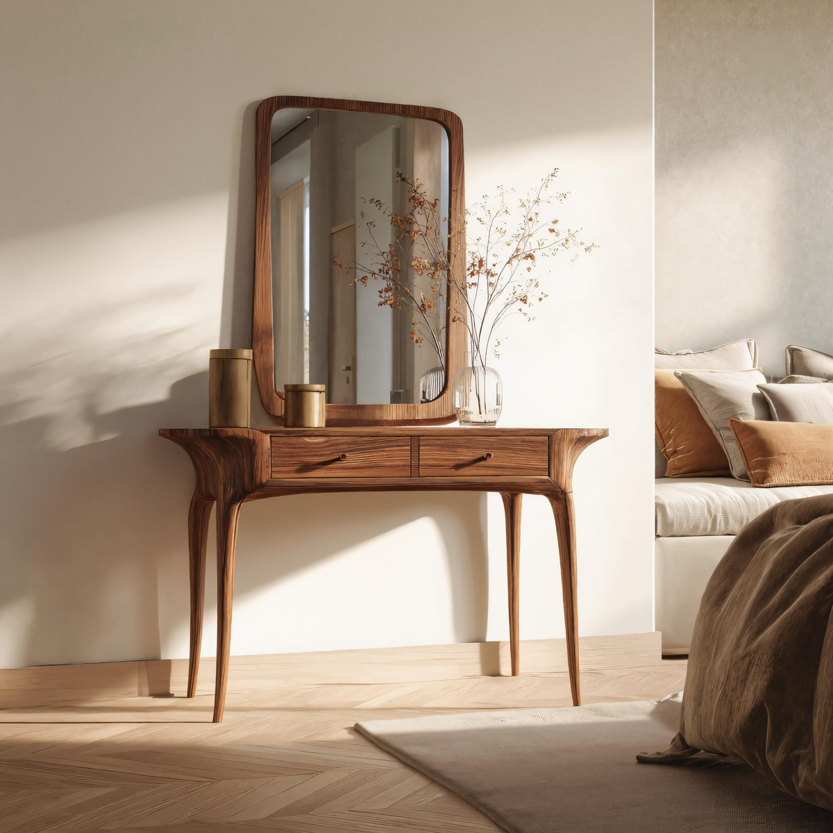 Elegant Handmade Vanity Table With Drawers For Bedroom - view 3