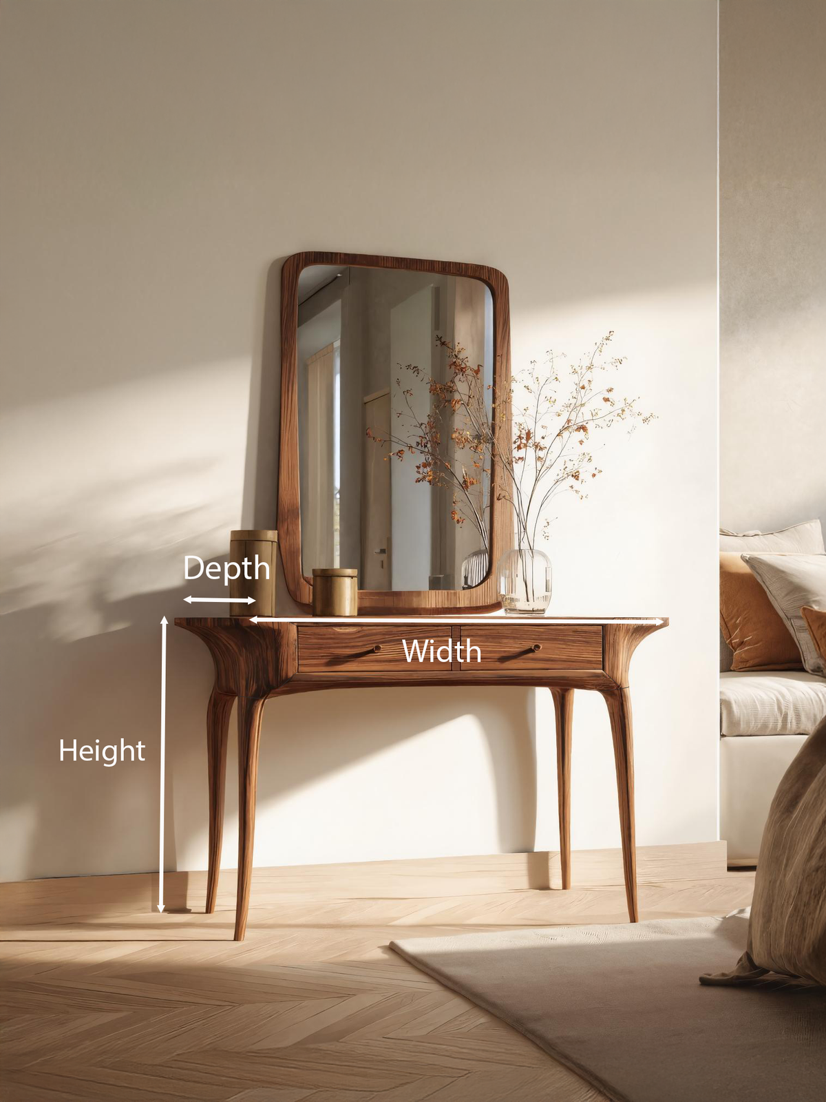 Elegant Handmade Vanity Table With Drawers For Bedroom - view 7