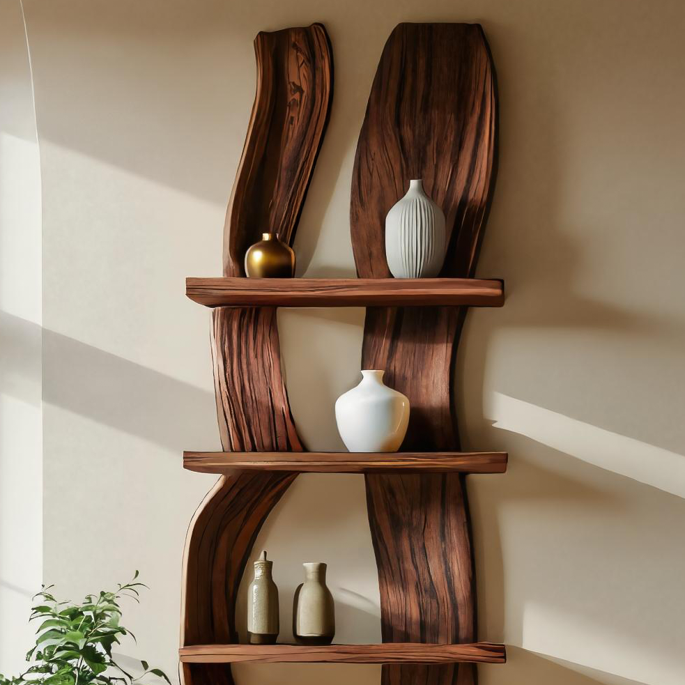 Contemporary Curved Floating Shelf For Living Room Decor