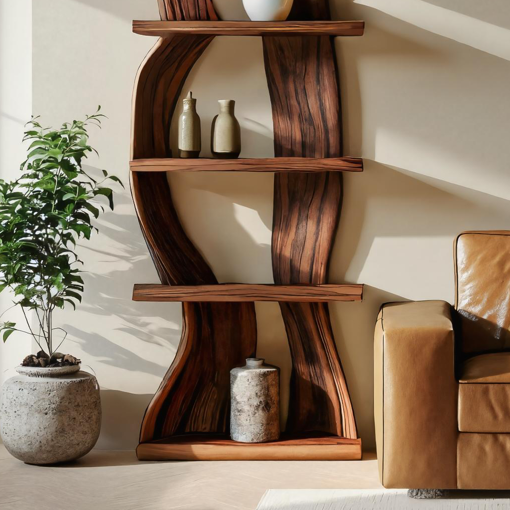 Contemporary Curved Floating Shelf For Living Room Decor - view 4