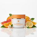 Vitamin C Brightening Cream jar with citrus elements